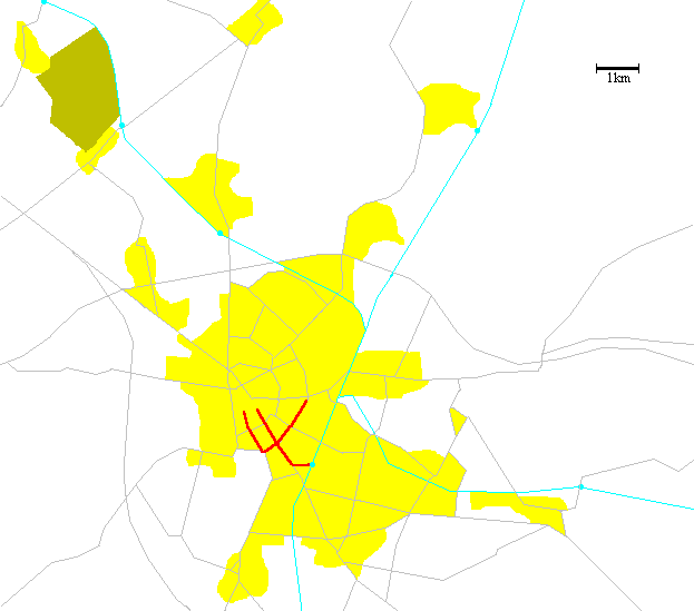 Map of horse-drawn trams